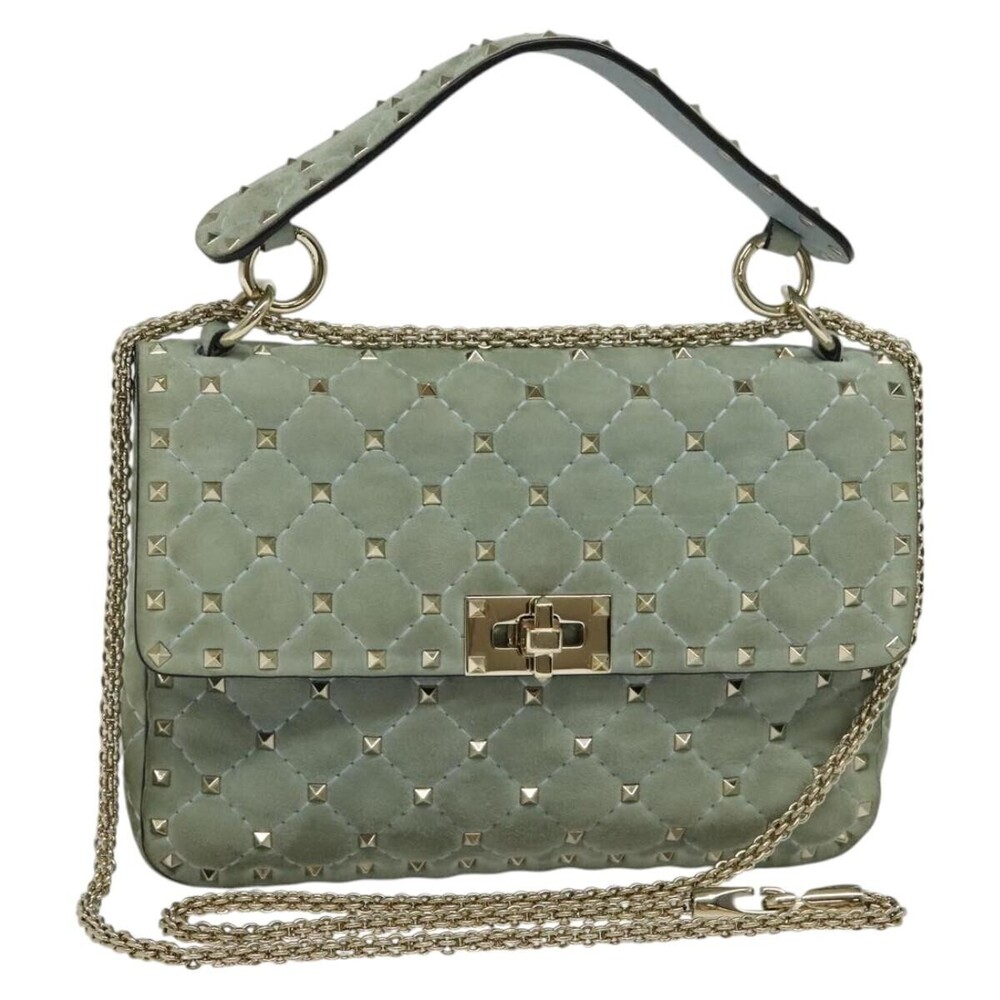 Valentino Garavani Rockstud Spike Flap Quilted Suede Medium